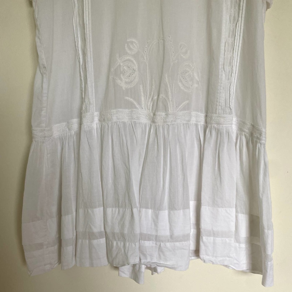 Anthropologie Floral Embroidered Peplum Tunic Top Size 14 - Picture 2 of 6